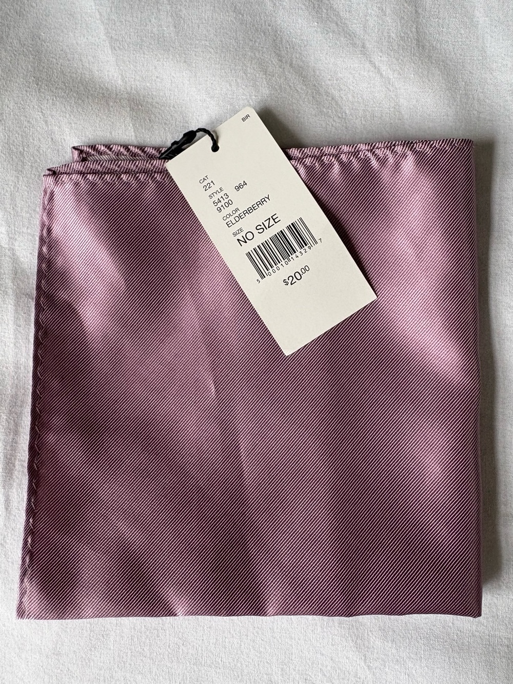 NWT Men's Satin Bellissimo Pocket Square - Dusty Rose
